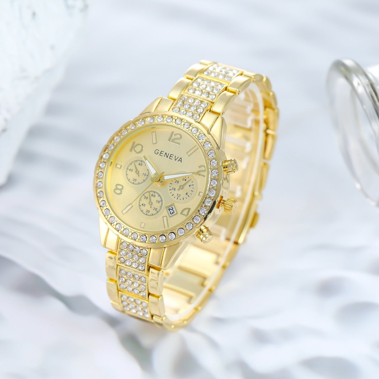 Women Watch Rhinestone Steel Quartz Fashion Wristwatch LLZ13872