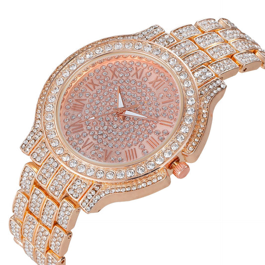 Women Watch Rhinestone Steel Quartz Fashion Wristwatch LLZ13876