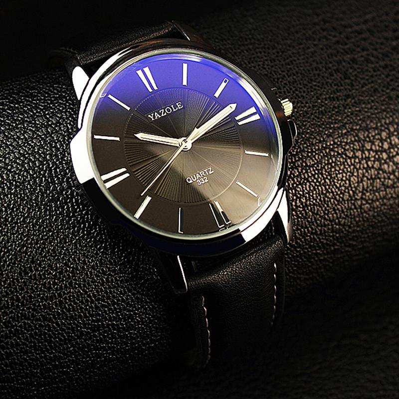 YAZOLE Brand Fashion Men Dress Watches Leather Strap Casual Watch