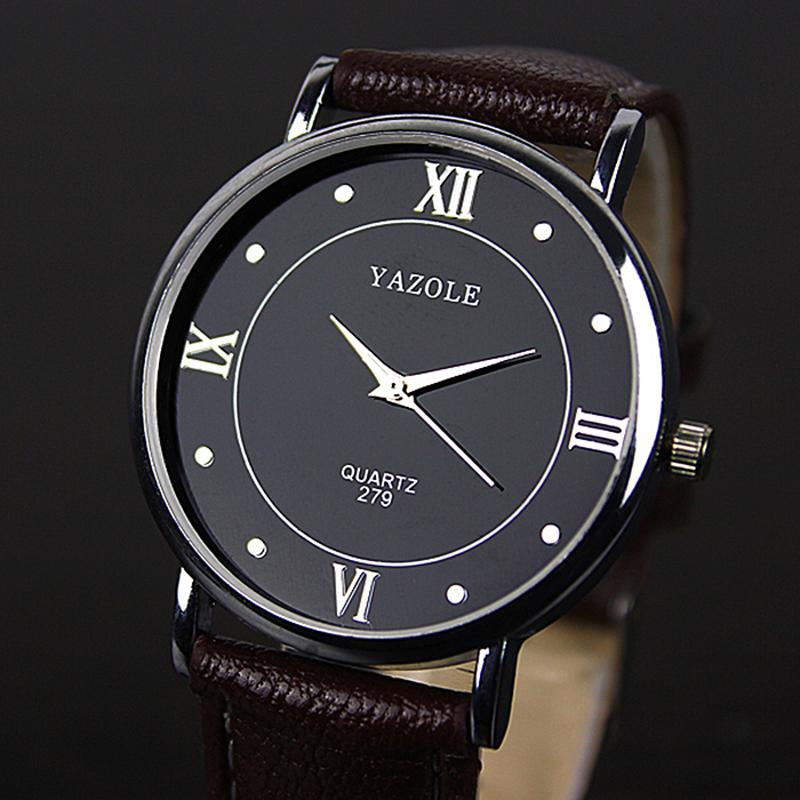 Yazole Watch Leather Belt Men Watch Business Models Wild Fashion Simple Quartz Watches