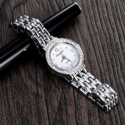 Women Rhinestone Quartz Watches Stainless Steel Wristwatches