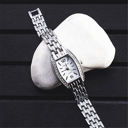 Women Rhinestone Quartz Watches Stainless Steel Wristwatches