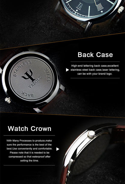 Yazole Watch Roman Classic Boutique Business Slim Couple Watches