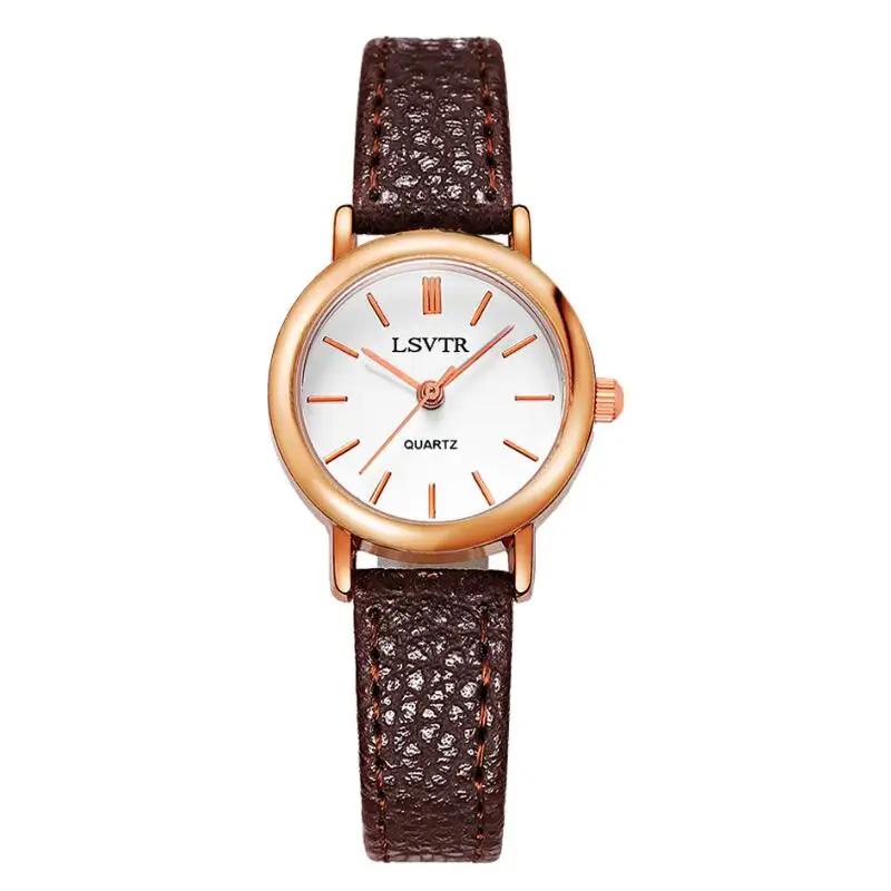 Vintage Women's Watch Brown Leather Elegant Wristwatches For Ladies Small Dial Fashion Quartz Clock Simple Sale relogio feminino