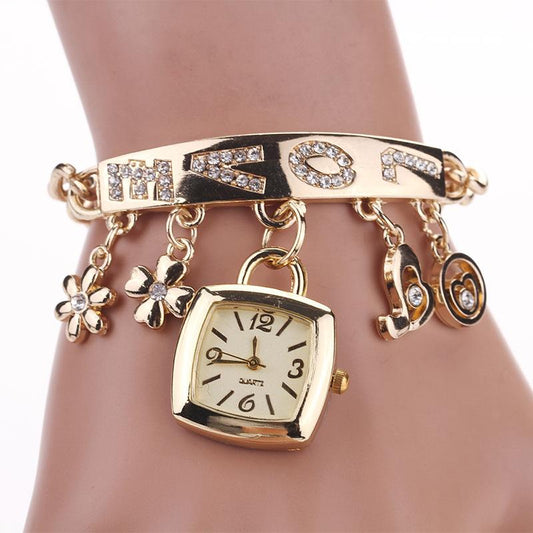 Women's Stainless Steel Bracelet Watch Female Fashion Love Bracelet Watch