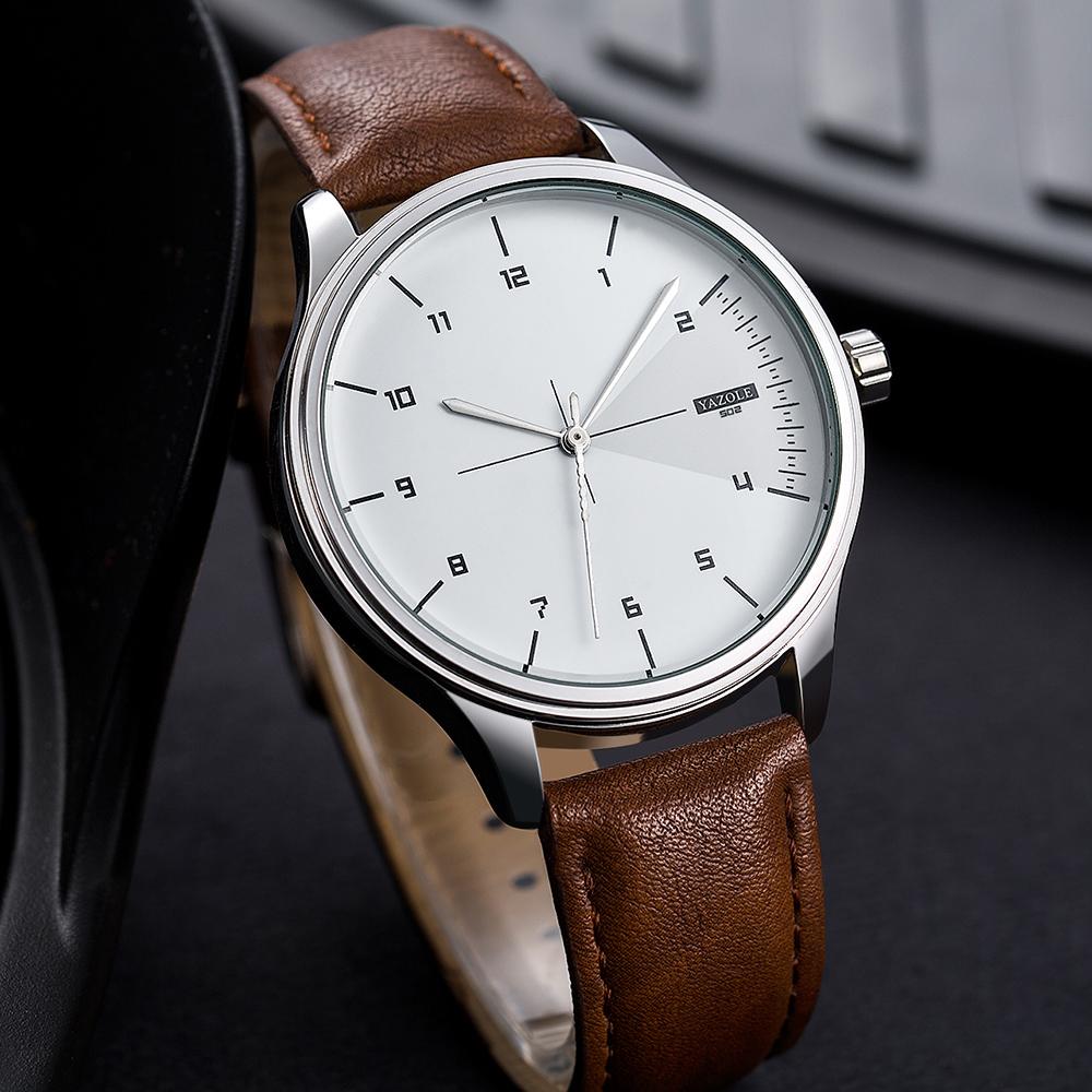 YAZOLE Top Brand Luxury Fashion Simple and Stylish Waterproof Watch For Men Sport Watches Leather Casual