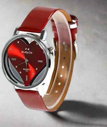 Women Leather Strap LOVE Quartz Watch