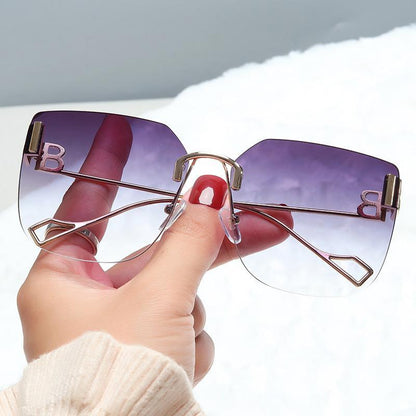 Women Frameless Square Sunglasses