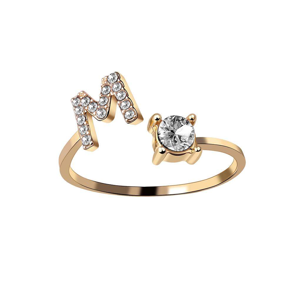 A-Z 26 Letters Adjustable Opening Rings