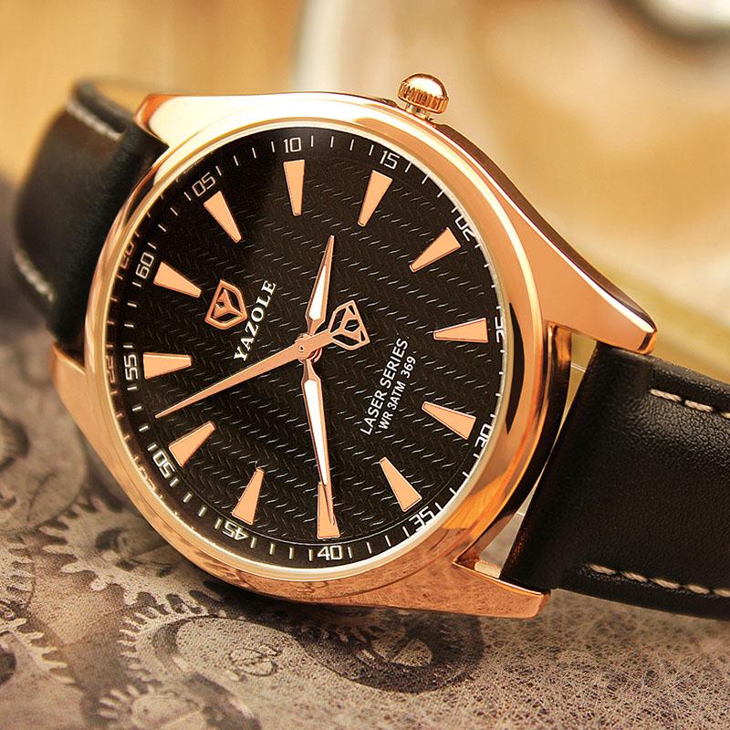 Yazole Men Watches Fashion Unique Designer Quartz Watch Business Gentle Clock