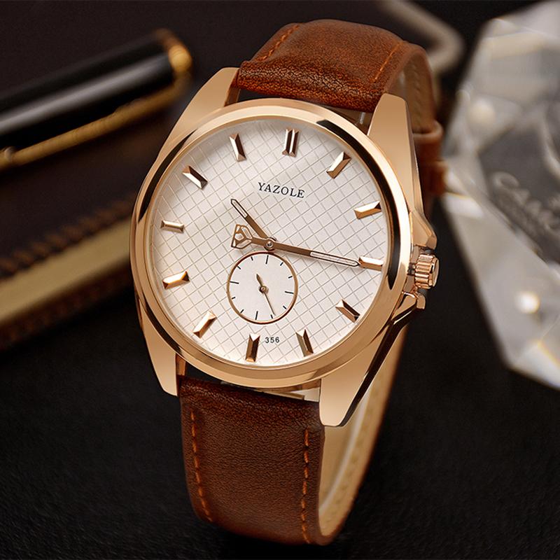 Yazole Business Small Seconds Brand Men's Watch Unique Leisure Fashion Leather Watches