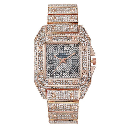 Women Watch Rhinestone Steel Quartz Fashion Wristwatch LLZ13882