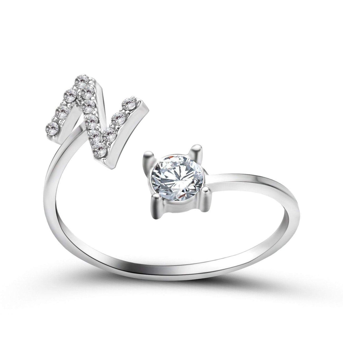 A-Z 26 Letters Adjustable Opening Rings