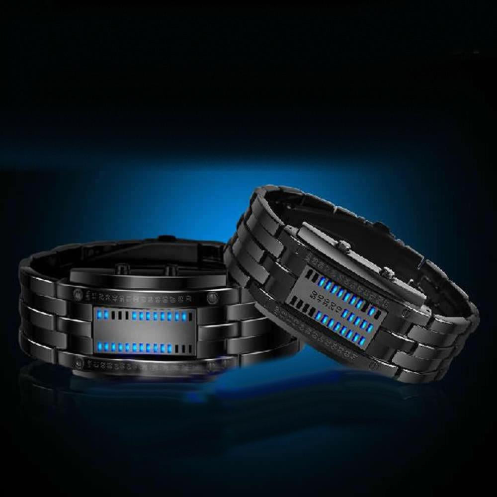 Creative Digital Watch Full Steel Binary Wrist Watch Women LED Electronic Sport Watches