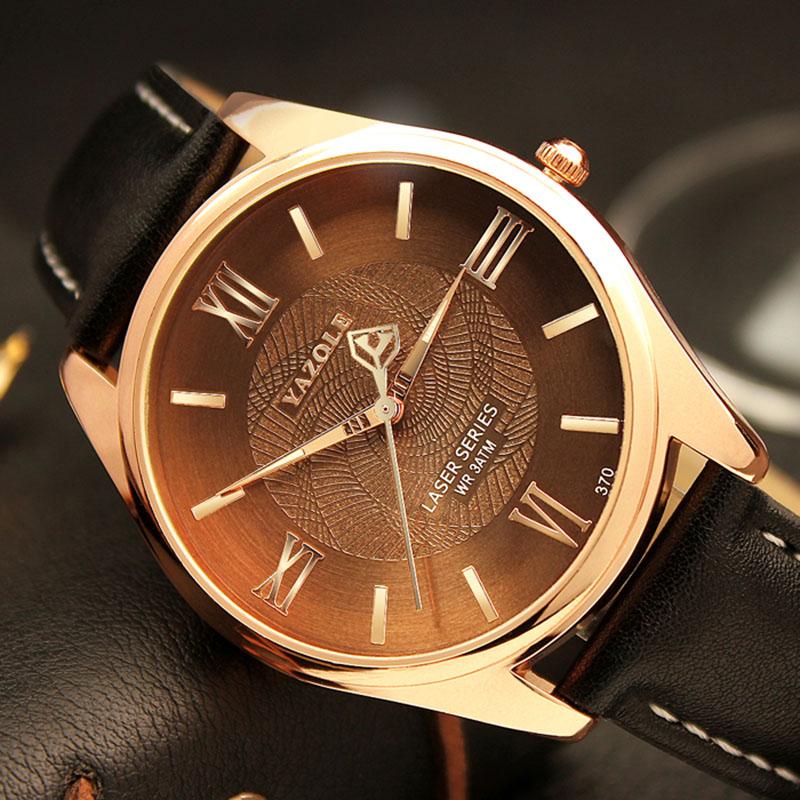 Yazole Mens Watches Top Brand Luxury Unique Designer Quartz Business Gentlemen Clock