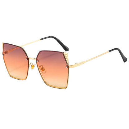 Women's Sunglasses personality polygon metal anti ultraviolet