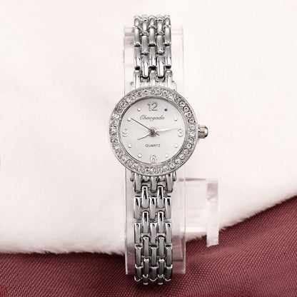 Women's Watches Fashion Silver Luxury Rhinestone Watch Bracelet Ladies