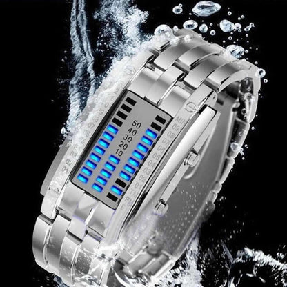 Creative Digital Watch Full Steel Binary Wrist Watch Women LED Electronic Sport Watches