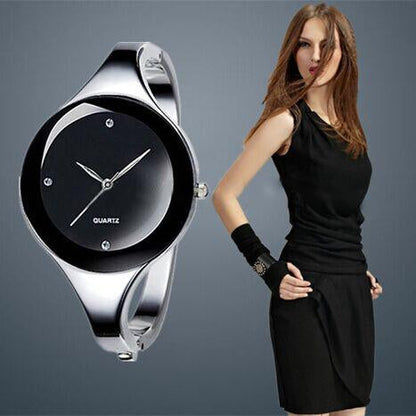 Women Luxury Stainless Steel Bangle Watches Quartz WristWatches