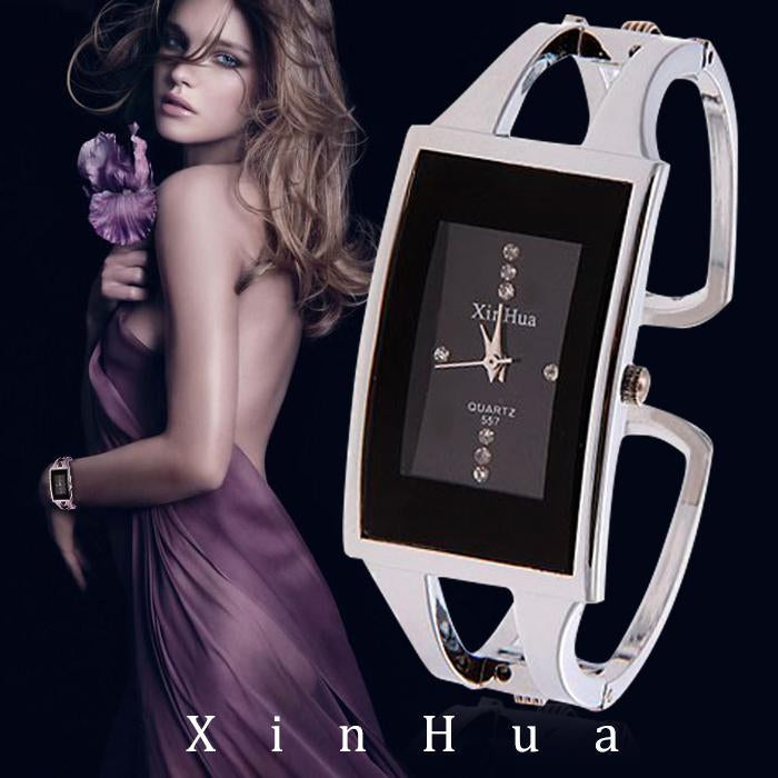 Women Stainless Steel Bangle Watch