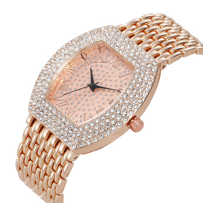 Women Watch Rhinestone Steel Quartz Fashion Wristwatch LLZ13877