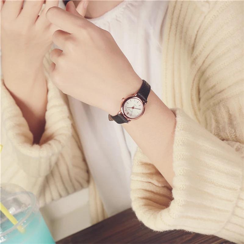 Vintage Women's Watch Brown Leather Elegant Wristwatches For Ladies Small Dial Fashion Quartz Clock Simple Sale relogio feminino