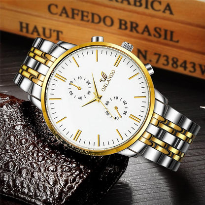 Fashion Men WQuartz Watch Stainless Steel Wristwatch