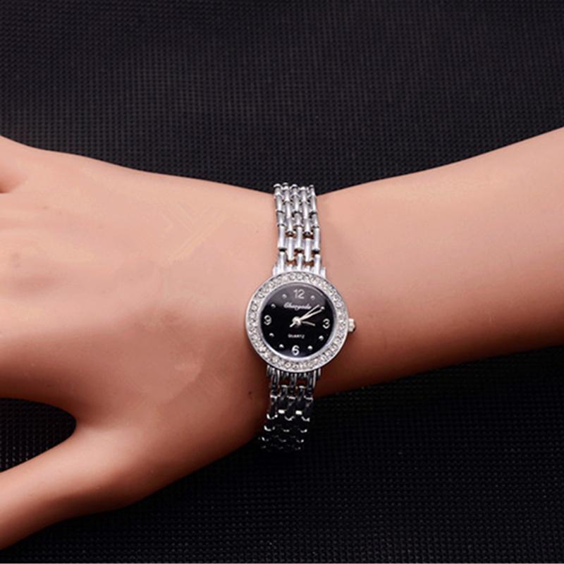 Women's Watches Fashion Silver Luxury Rhinestone Watch Bracelet Ladies