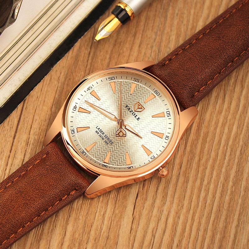 Yazole Men Watches Fashion Unique Designer Quartz Watch Business Gentle Clock