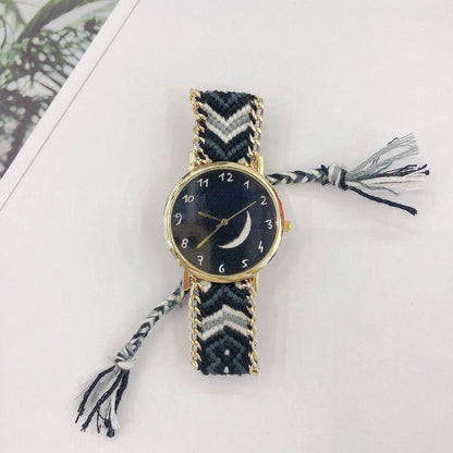 Ethnic Style Alloy Water Diamond Open Bangle Watch