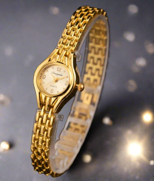 Women Fashion Casual Gold Plated Bracelet Watch