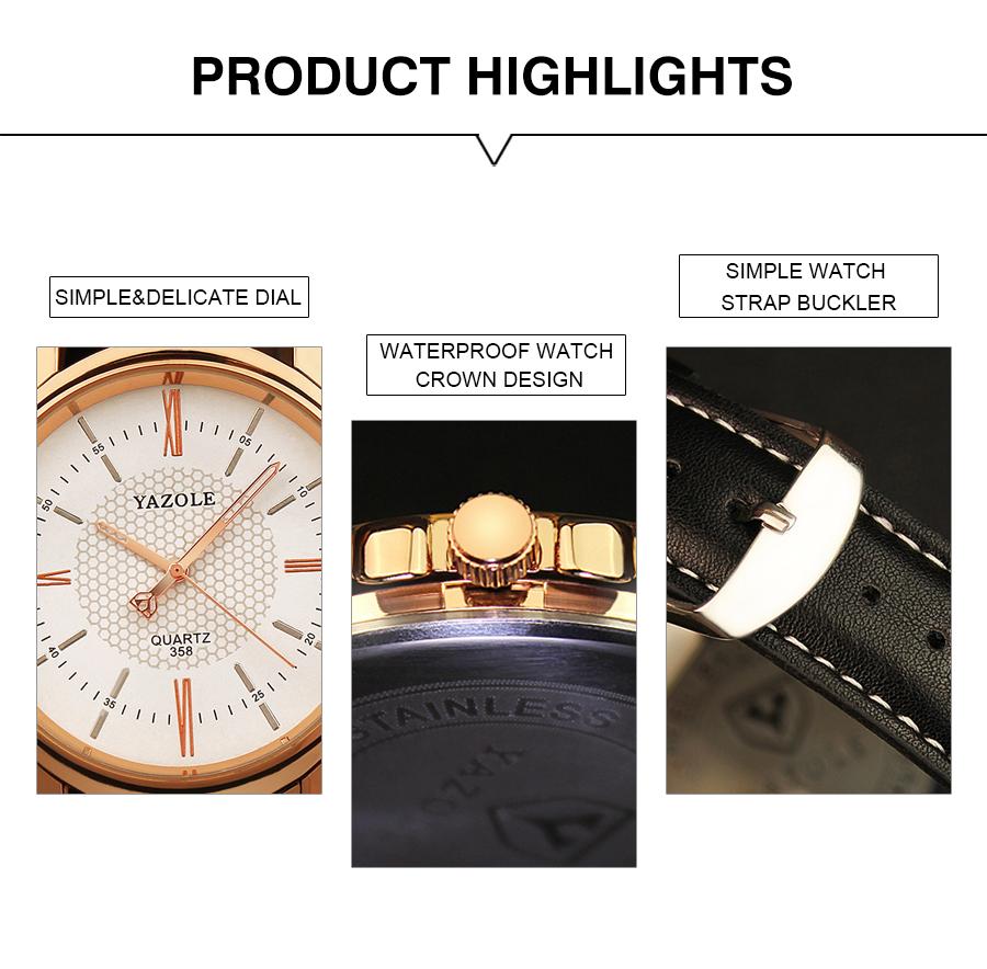 Yazole Brand Luxury Famous Business Men's Watch Male Clock Fashion Quartz Watch