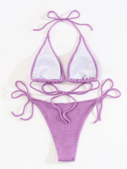 2024 New Fashion Sexy Bikini Solid Swimsuit