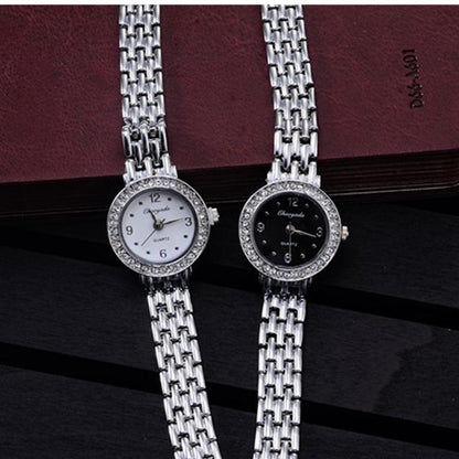 Women's Watches Fashion Silver Luxury Rhinestone Watch Bracelet Ladies