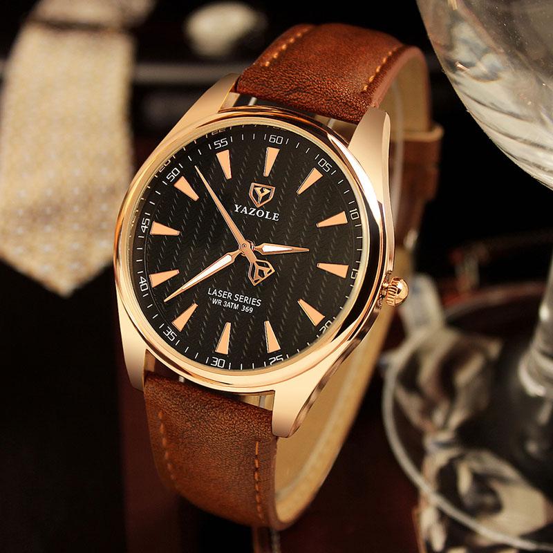 Yazole Men Watches Fashion Unique Designer Quartz Watch Business Gentle Clock