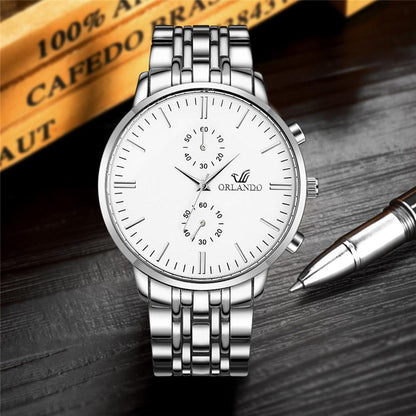 Fashion Men WQuartz Watch Stainless Steel Wristwatch