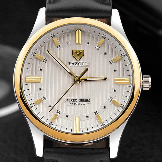 Yazole Watch Business Men's Watch Unique Luminous Leisure Leather Watches Fashion Quartz Watch