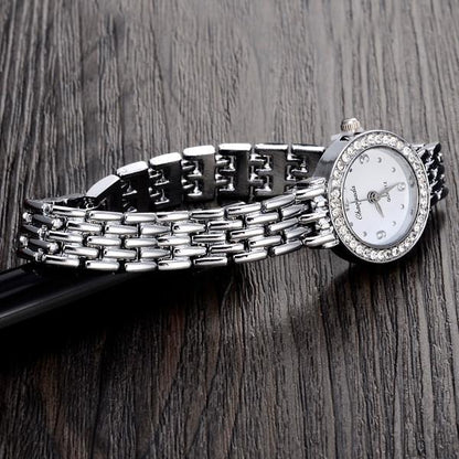 Women Rhinestone Quartz Watches Stainless Steel Wristwatches