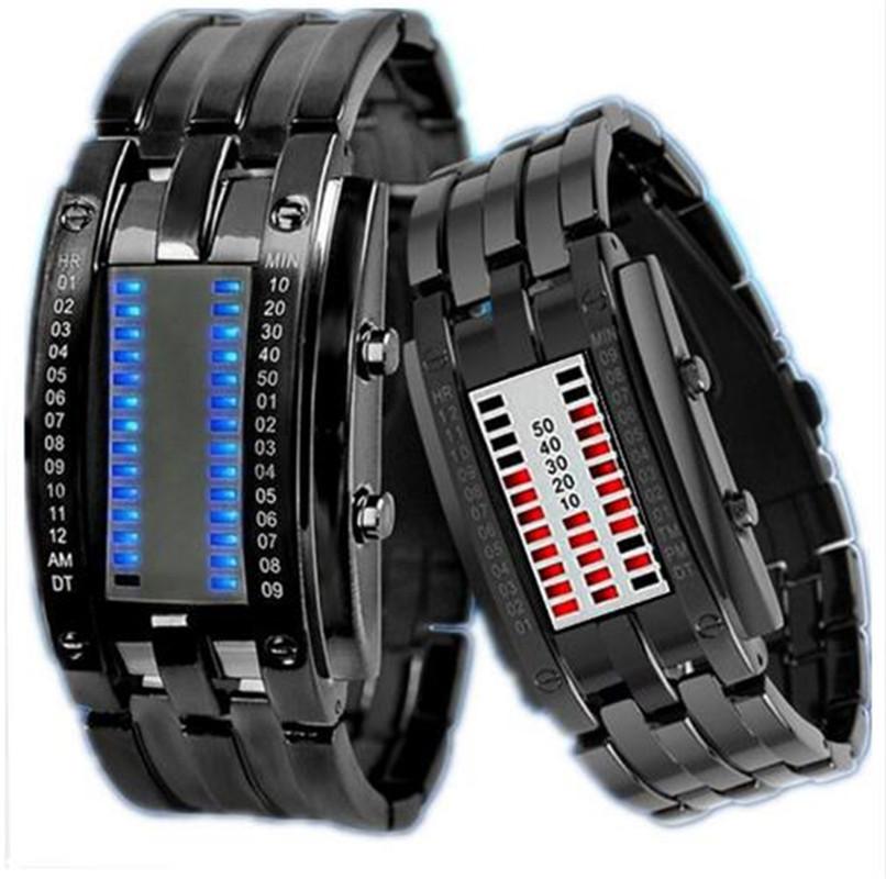 Creative Digital Watch Full Steel Binary Wrist Watch Women LED Electronic Sport Watches