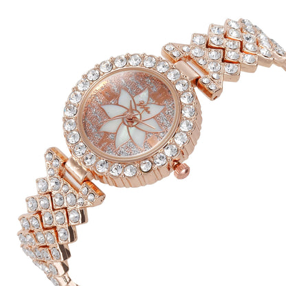 Women Watch Rhinestone Steel Quartz Fashion Wristwatch LLZ13867