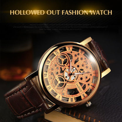 Yazole Brand Business Men's Watch Fashion Luminous Unique Leisure Leather Watches