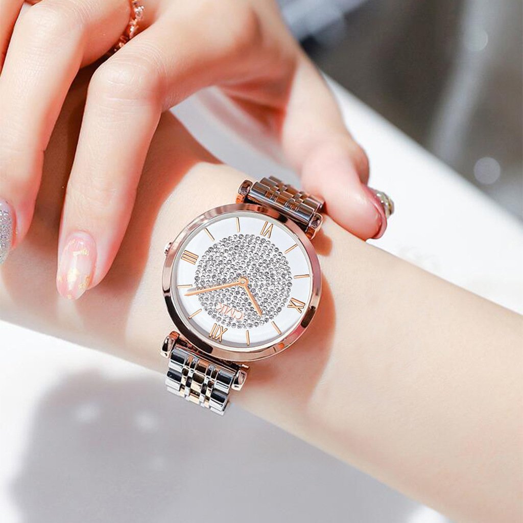 Women Watches Simple Elegant Ladies Stainless Steel Wrsiwtwatch