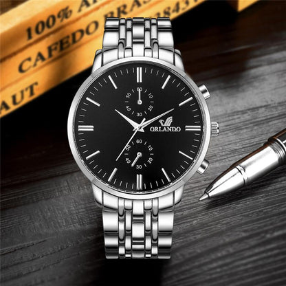 Fashion Men WQuartz Watch Stainless Steel Wristwatch