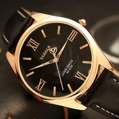 Yazole Mens Watches Top Brand Luxury Unique Designer Quartz Business Gentlemen Clock