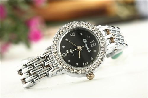 Women Rhinestone Quartz Watches Stainless Steel Wristwatches