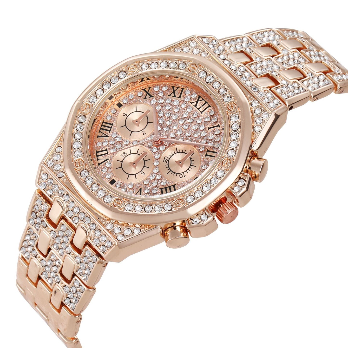 Women Watch Rhinestone Steel Quartz Fashion Wristwatch LLZ13871