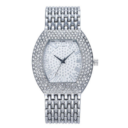 Women Watch Rhinestone Steel Quartz Fashion Wristwatch LLZ13894