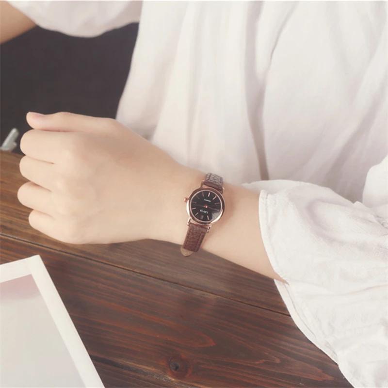 Vintage Women's Watch Brown Leather Elegant Wristwatches For Ladies Small Dial Fashion Quartz Clock Simple Sale relogio feminino