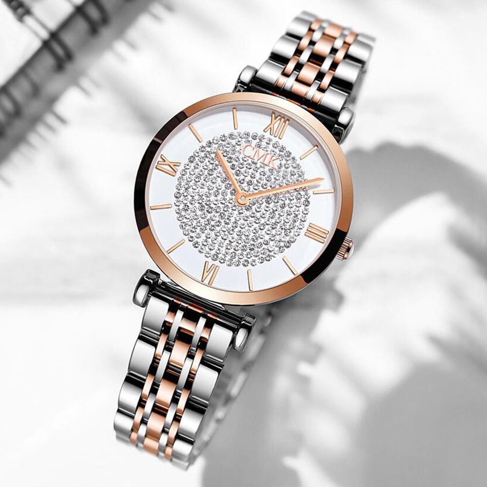 Women Watches Simple Elegant Ladies Stainless Steel Wrsiwtwatch