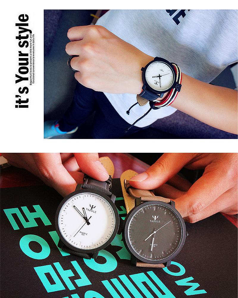 Yazole Simple Style Quartz Watch Business Fashion Luminous Large Dail T Watches